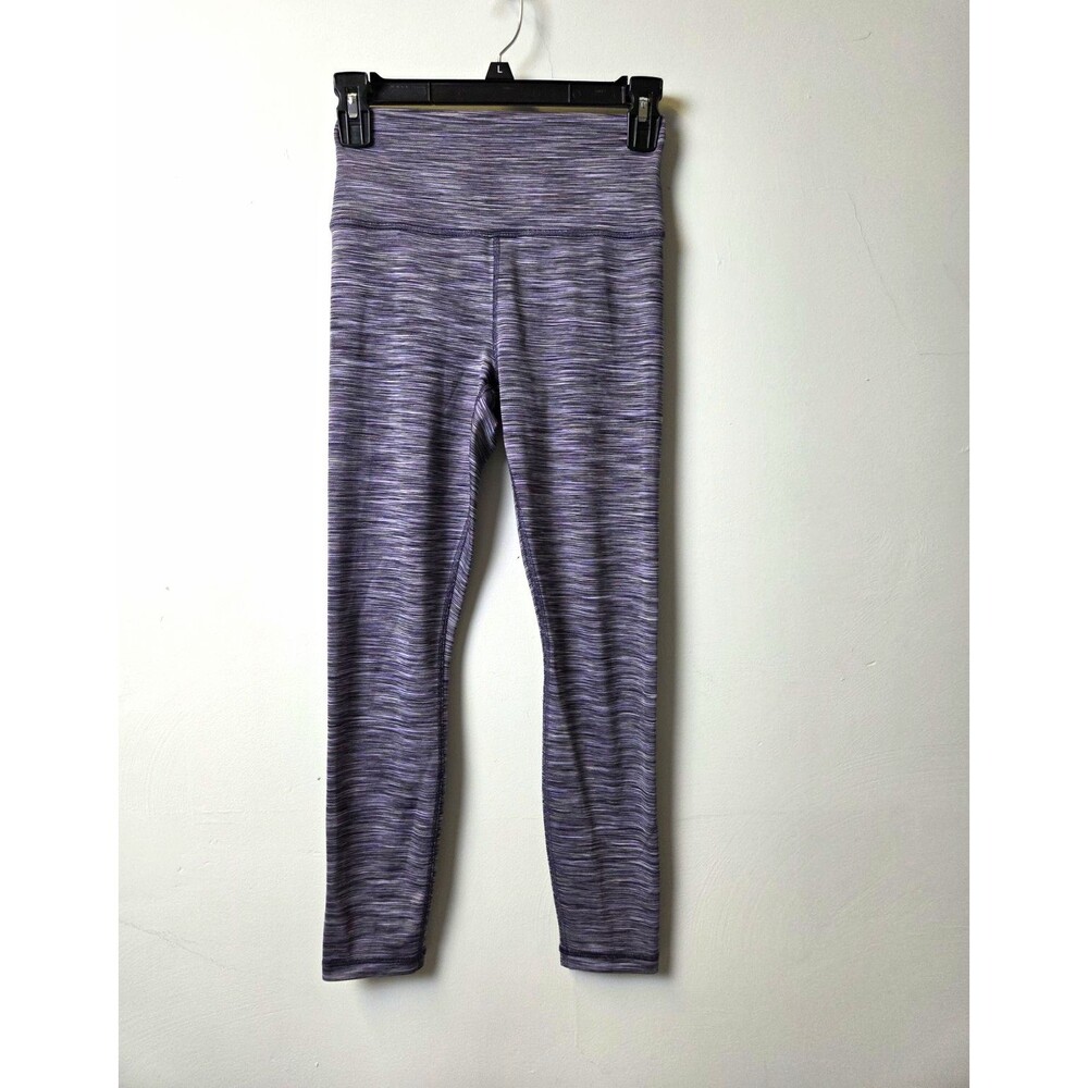 Athleta Women’s Purple/Gray High Rise Knit Stretch Croppez Leggings S 25 in